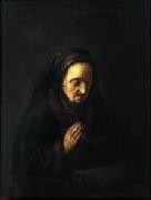 Gerrit Dou Old woman in prayer USA oil painting artist